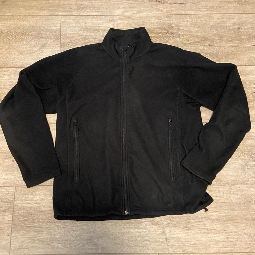 MEC Black Polartec Fleece Full Zip Jacket, Medium